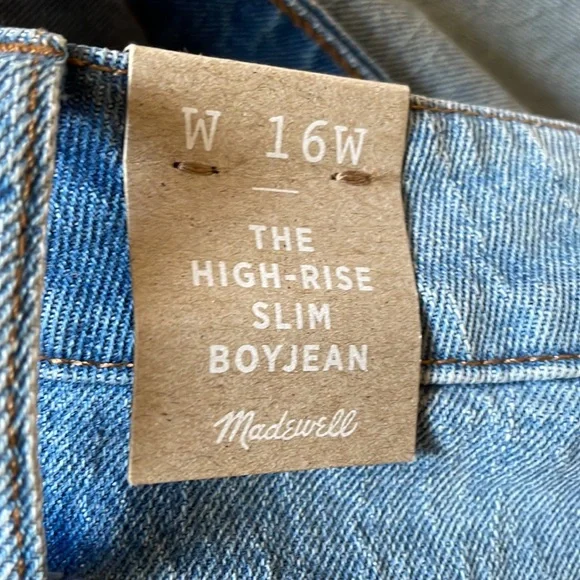NWT Madewell Plus High Rise Slim Boyjean - Picture 11 of 15